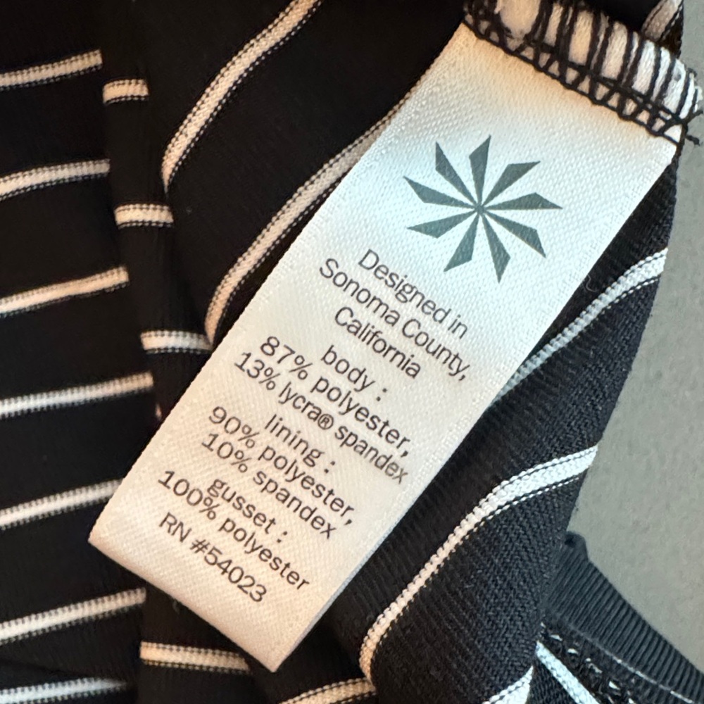 Athleta Black with White Stripes Skort Mini Skirt Built in Shorts Size L - Picture 4 of 7